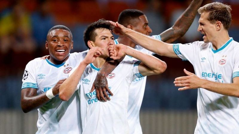 Lozano, who turned 23 last month, scored on his Champions League debut